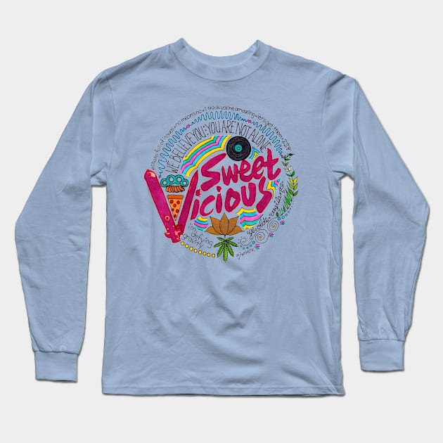 Sweet/Vicious Long Sleeve T-Shirt by colleen.rose.art